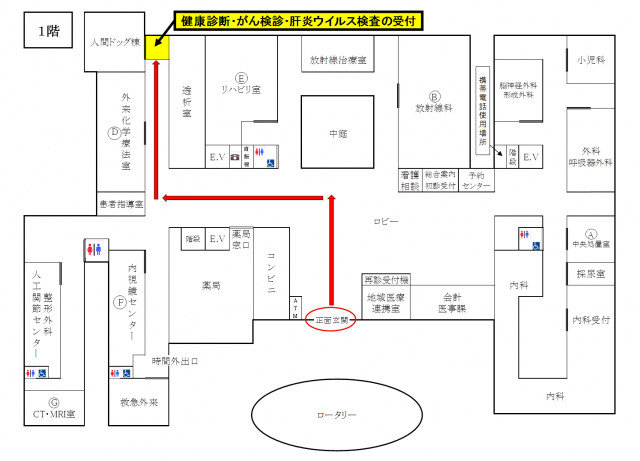健康診断・がん検診・肝炎ウィルス検査の受付場所がかわります
